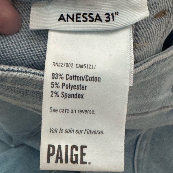 PAIGE Light Blue Wide-Leg Denim Jeans - Picture 4 of 6